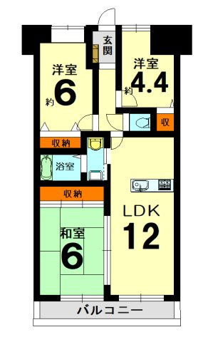 【間取り】 | ライオンズマンション宇治大久保 | 専有面積62.06㎡