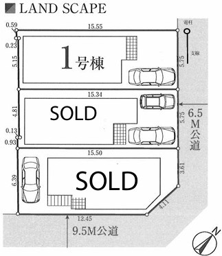 ◇令和７年11月完成予定◇戸塚町 新築戸建 4580万円　全3棟の区画図