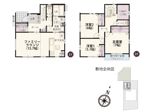 【間取り】 | LDKを南側一面に設計！三面に窓があるため自然光が入りやすく一日中明るい印象のリビング♪生活の中心になる大切なお部屋です。