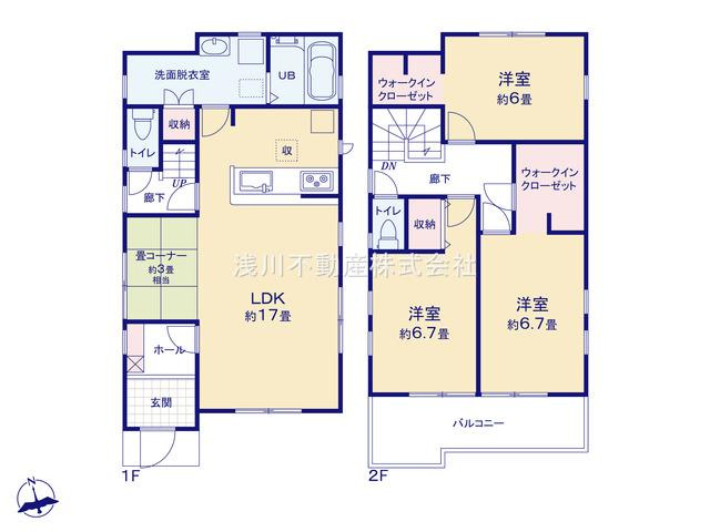八王子市　川口町　中古戸建ての間取り|～南向き3LDK　全居室6帖以上の快適住空間～