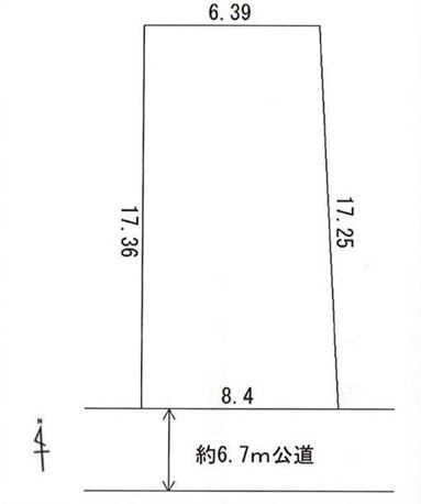 八王子市　川口町　中古戸建ての区画図|～南6.7ｍ道路に面しています～