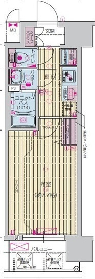 プレサンス芦原橋ヴィブラスの間取り