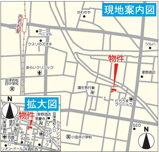 新築戸建・建売　会津若松市館馬町第3　全7棟の地図