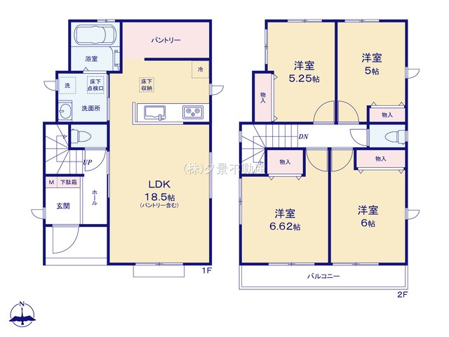 【間取り】 | 《仲介手数料無料》上尾市本町６丁目8-28(全1戸)新築一戸建てハートフルタウン