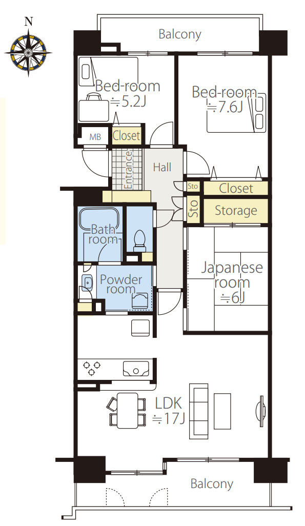 シティ能見台つどいの街 壱番館【仲介手数料無料】の間取り