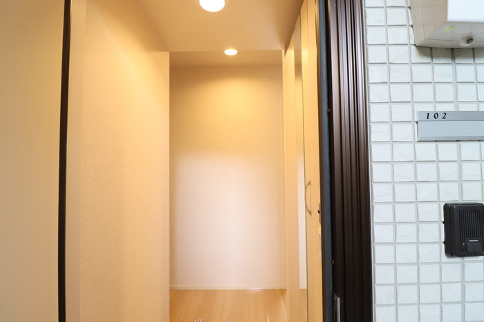 熊本市南区島町１丁目のアパートの玄関