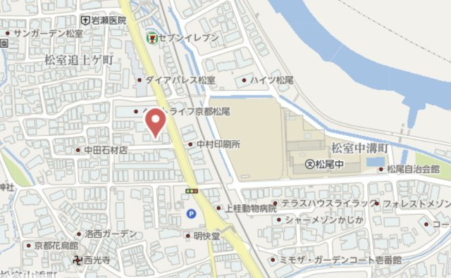 京都市西京区松室中溝町　新築戸建の地図