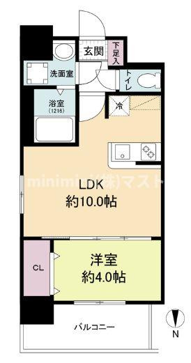 エス・キュート南森町の間取り