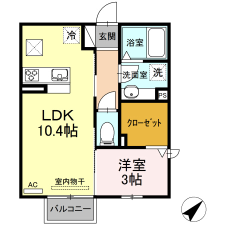 ルワンジュ Aの間取り
