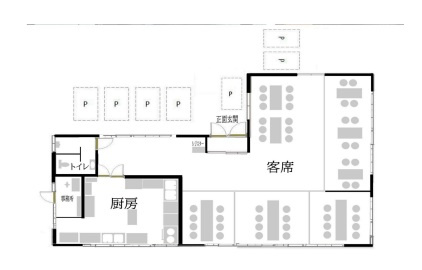 野田市西高野の店舗事務所の間取り