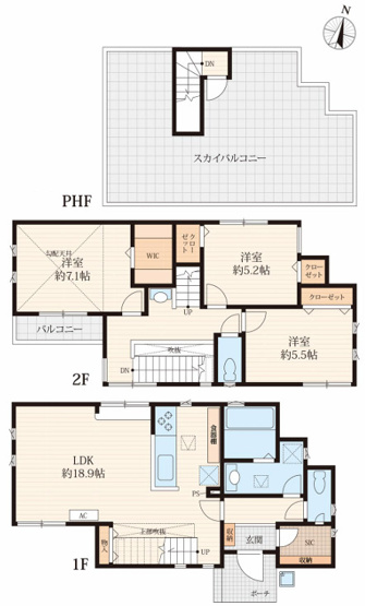【間取り】 | 厚木市下川入　全3棟　未入居住宅