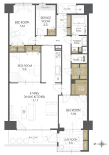 【間取り】錦ヶ丘セントラルハイツ 