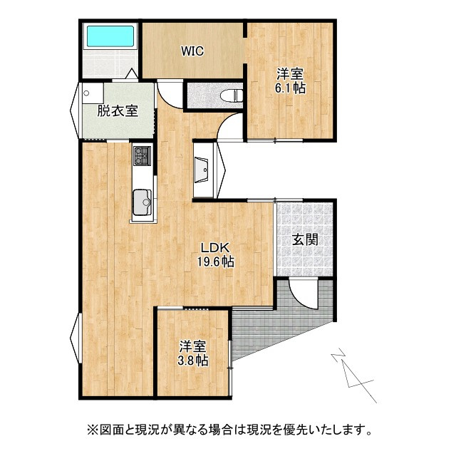 草津市上笠4丁目　中古戸建ての間取り
