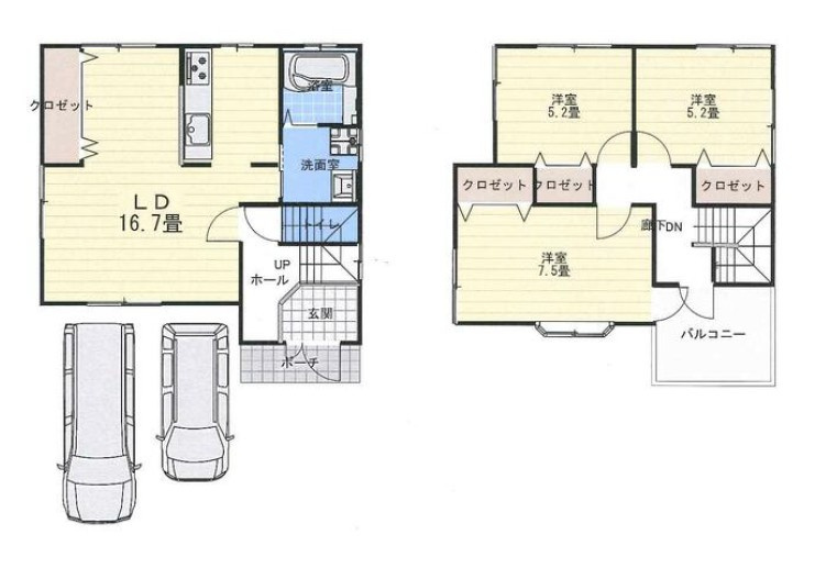 泉大津市清水町　中古一戸建ての間取り