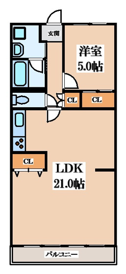 【間取り】 | シャトー八戸ノ里