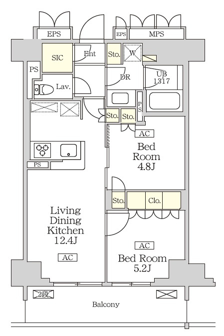 リーフシティ市川ザ・レジデンスの間取り