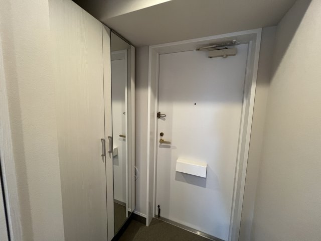 角部屋だからこその広きバルコニー♪ペットも外を眺めてリフレッシュ【マイキャッスル三ツ境Ⅱ】リノベーションの玄関|ゆったりとした玄関です