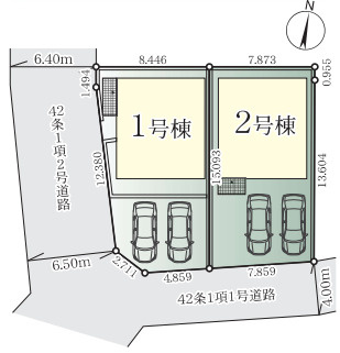 藤沢市西富4期　新築戸建　全2棟2号棟の区画図