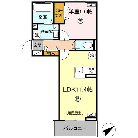 ＷＭ新八代　Ｂ棟の間取り