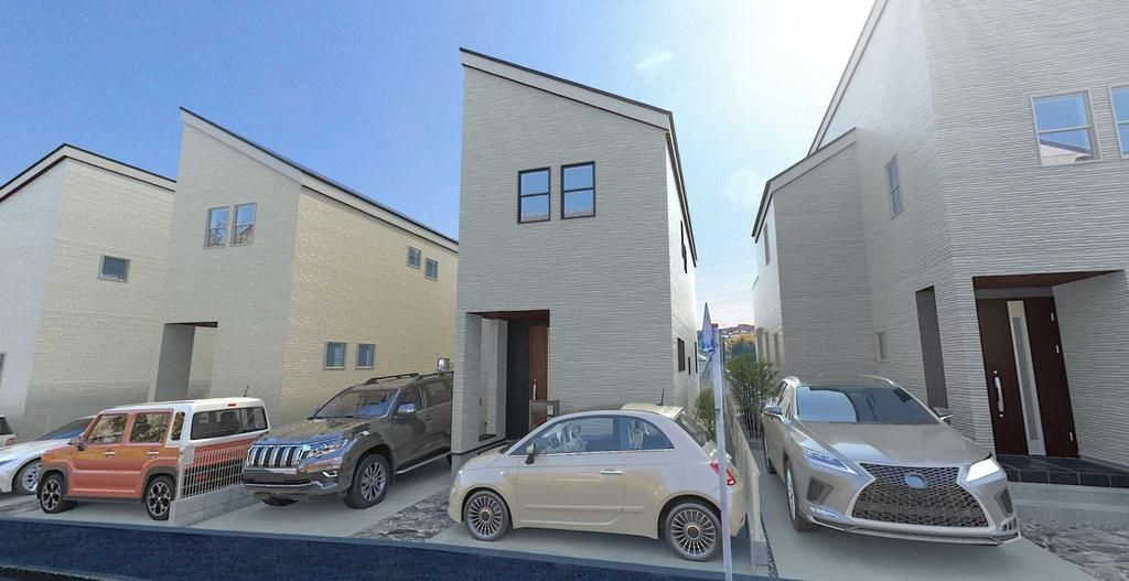 青葉区鴨志田町2期　新築分譲住宅全4棟の外観パース