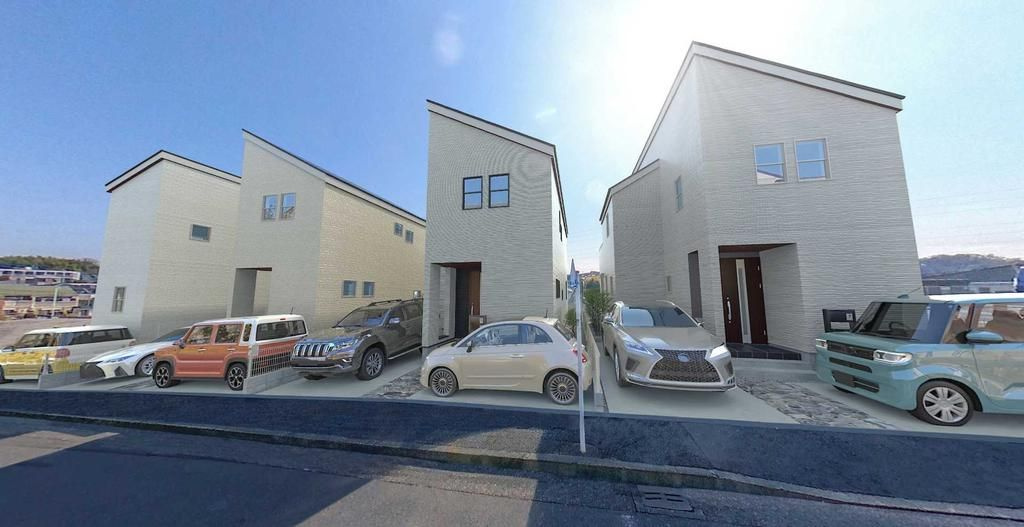 青葉区鴨志田町2期　新築分譲住宅全4棟の外観パース