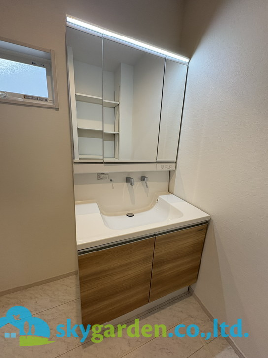 藤沢市大鋸3丁目4期　新築戸建　全1棟1号棟の独立洗面台|令和7年6月20日撮影：工事中