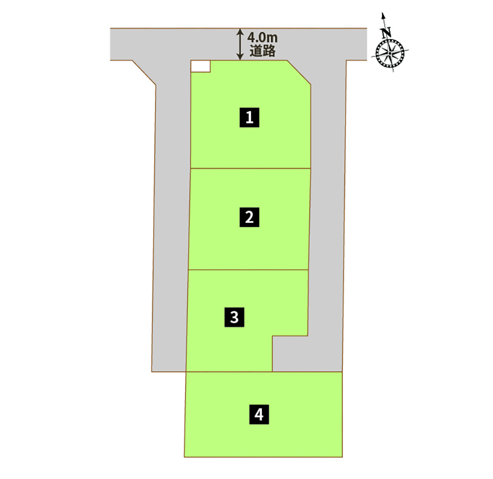 【深谷市西島　区画図】