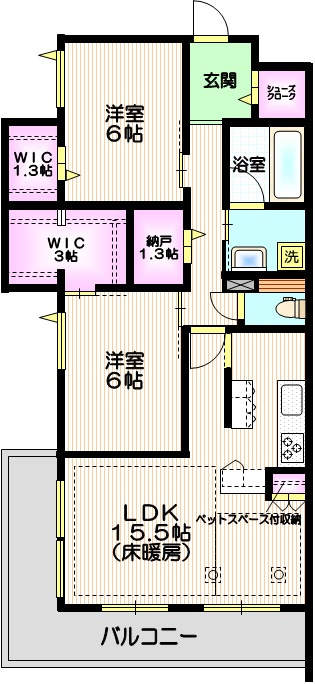 オカバさいたま日進ヘーベルメゾンの間取り