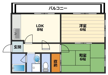 中崎西ハイツの間取り