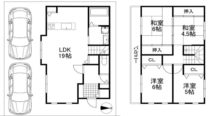 堺市東区大美野　中古一戸建ての間取り
