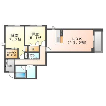 ベレオガーデンズ福富西の間取り