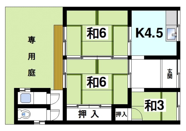 熊木貸家の間取り