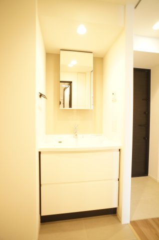 プライムメゾン錦糸町の洗面所|洗面所収納はタオルや衣類入れに便利です♪
