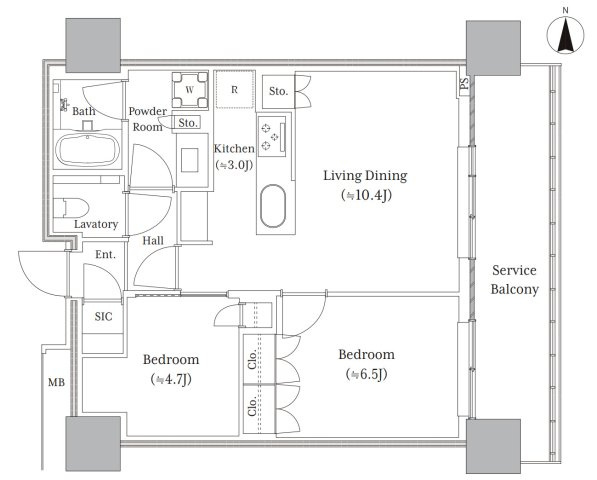THE YOKOHAMA FRONT TOWER【仲介手数料無料】ペット可♪の間取り