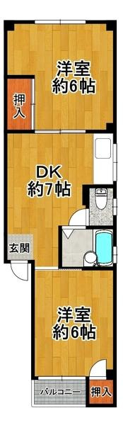 中川マンションの間取り|★広々２ＤＫでました★