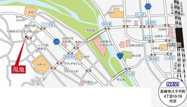 高崎市八千代町2期　３号棟(全３棟)　グラファーレ　新築建売分譲の地図