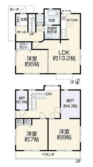 川口市長蔵3丁目　中古一戸建ての間取り