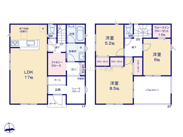 【間取り】 | 犬山市富岡新町１丁目31『仲介料無料』新築戸建て | 2号棟