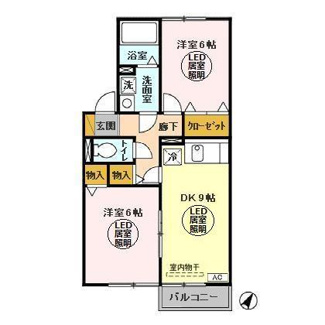 【間取り】 | ボナール・コート　Ａ・Ｂ