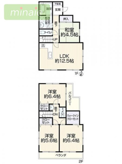 【間取り】 | 平日・土日も見学できます　WIクローク付き　再生住宅　中佐津間