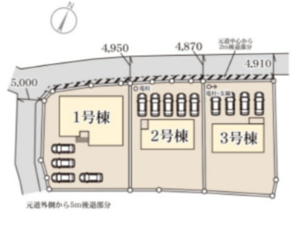 リーブルガーデン甘楽白倉の区画図|２号棟のご案内です。
