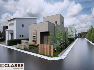 【外観パース】 | 宇治市宇治大谷　売土地　建築条件付き | アトリエ仕様では、長期優良住宅に対応した構造・耐震材を採用しており、各種補助金にも対応できます。間取りによりますので、設計士と相談しながら、ご希望プランに合わせて最適な形をご提案いたします。