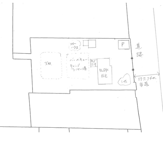 茂原市六ツ野　中古戸建の区画図|敷地約445坪　シャッター車庫付き　内装リフォーム済み平成21年6月 ５LDK+ツリーハウス
