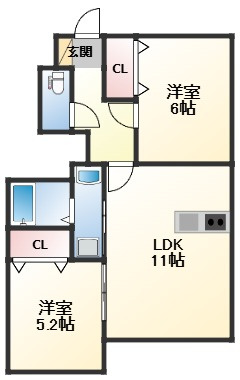 トラミッドヴィラ花田の間取り