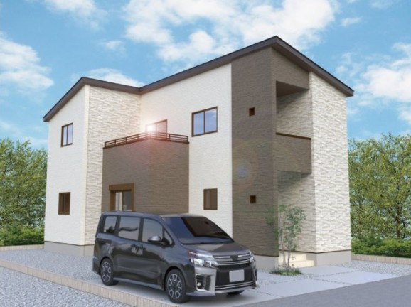 【外観パース】 | 本庄市小島　新築住宅ー＊Design HOUSE＊ | ≪A号棟≫