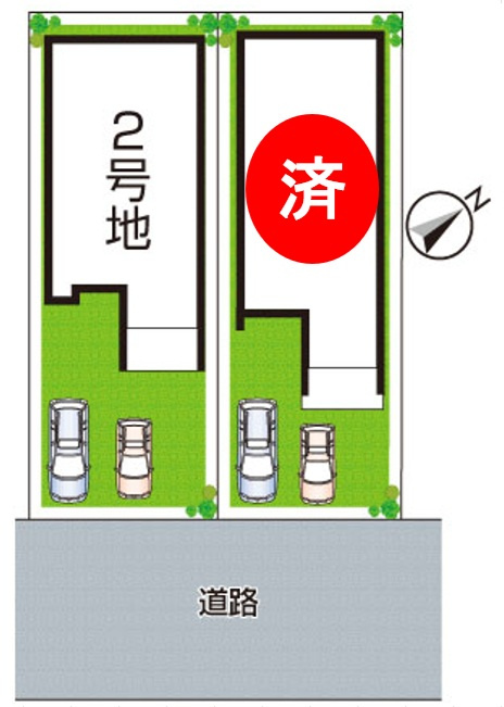 尼崎市東園田町　第2期　新築一戸建ての区画図|全2区画