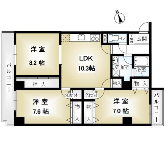 HACHIBUSE鳴尾　の間取り