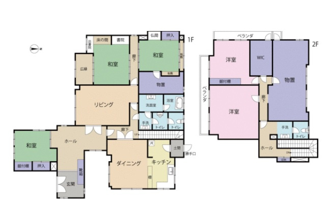 大垣市中野町建物面積96坪の中古住宅5LDK＋WIC＋物置！交通利便◎♪国道21号線まで車で1分！の間取り|大垣市中野町建物面積96坪の中古住宅5LDK＋WIC＋物置！交通利便◎♪国道21号線まで車で1分！