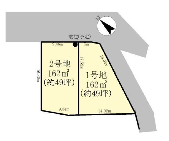 野洲市乙窪　2号地　売土地（建築条件無し）の土地図
