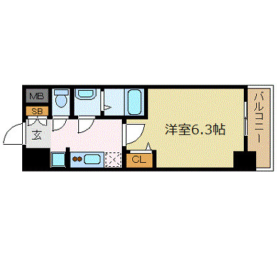 プレサンス大手前ピリオドの間取り